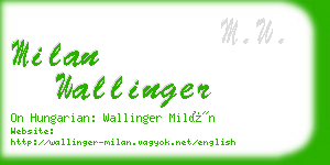 milan wallinger business card